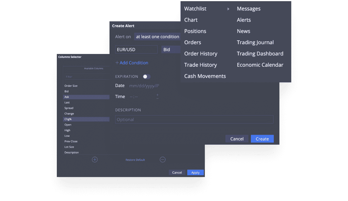 Deriv X widgets to customise your CFD trading